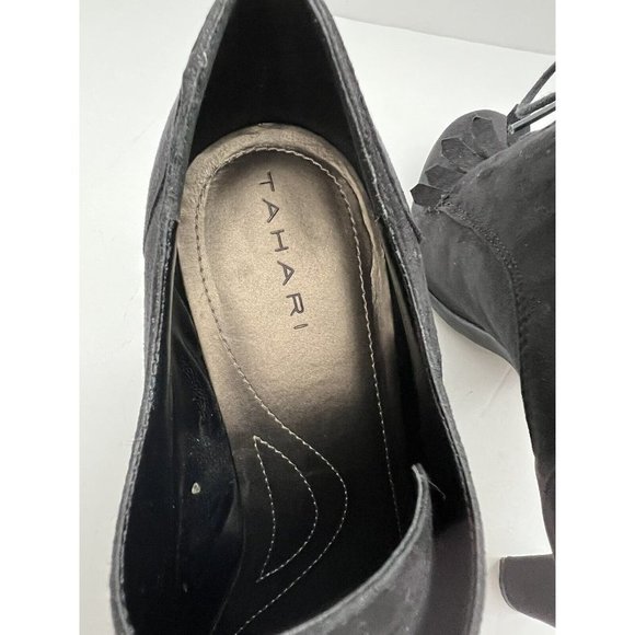 Tahari Black Leather Oxford Stiletto Heels Temple US Size 8.5 Menswear C… - Picture 5 of 7